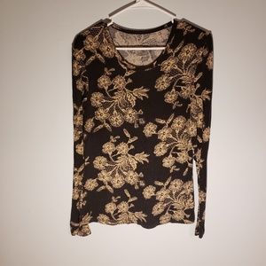 Long sleeve flower printed top